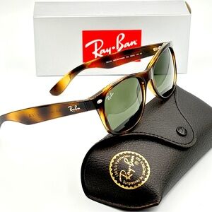 Ray-Ban RB2132 Wayfarer Polished Tortoise Classic Sunglass 55-18-145 G-15 324